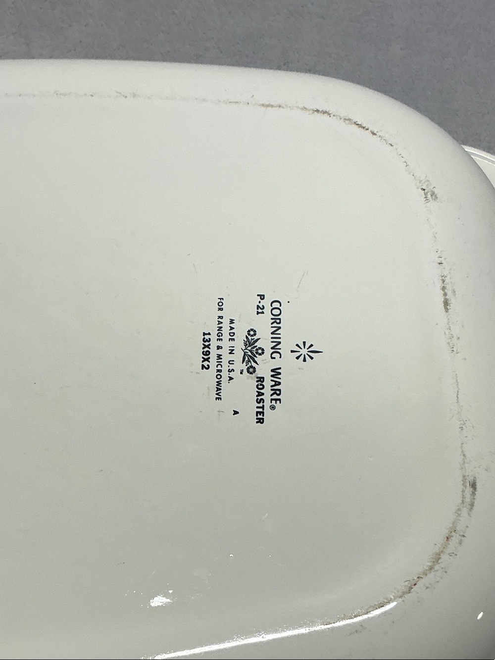 Corningware White Baking Dish with Blue Floral Pattern - Picture 3 of 3